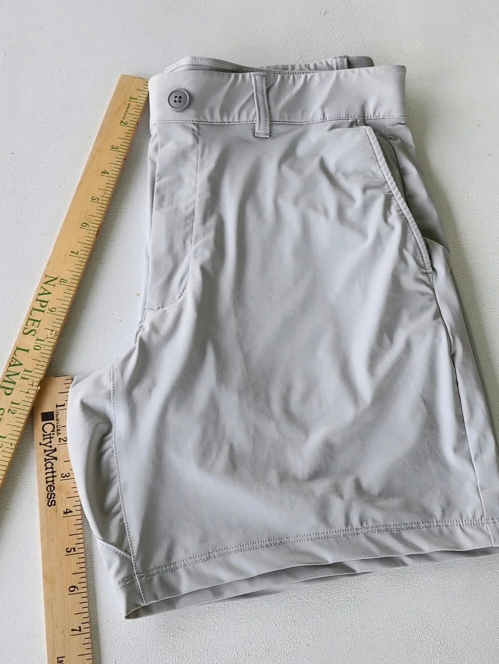 johnnie-O Light Gray Flat Front Shorts